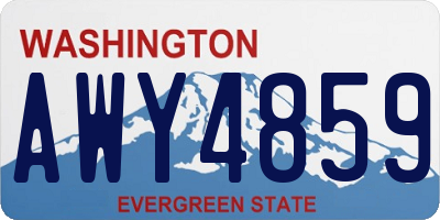 WA license plate AWY4859