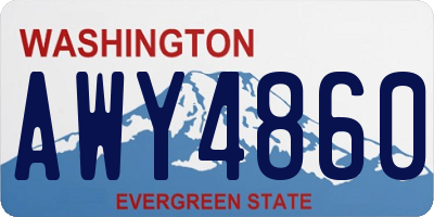WA license plate AWY4860