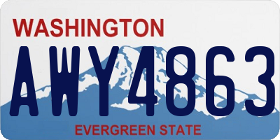 WA license plate AWY4863