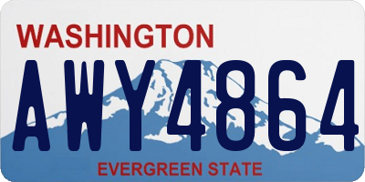WA license plate AWY4864
