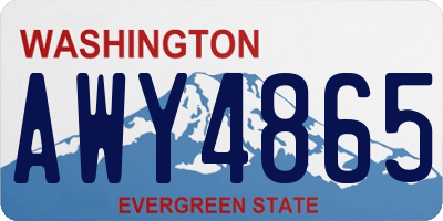 WA license plate AWY4865