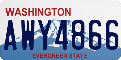 WA license plate AWY4866
