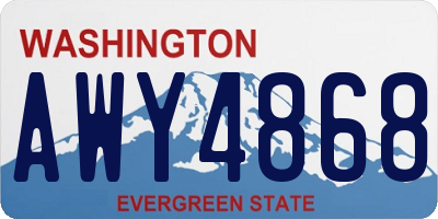 WA license plate AWY4868