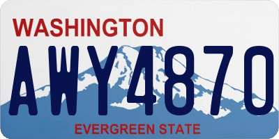 WA license plate AWY4870