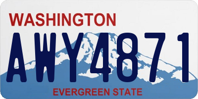 WA license plate AWY4871