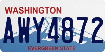 WA license plate AWY4872