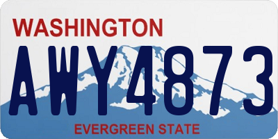 WA license plate AWY4873