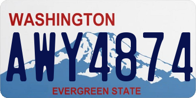 WA license plate AWY4874