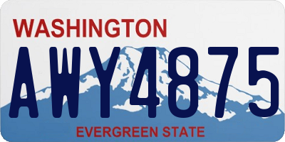 WA license plate AWY4875