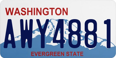 WA license plate AWY4881