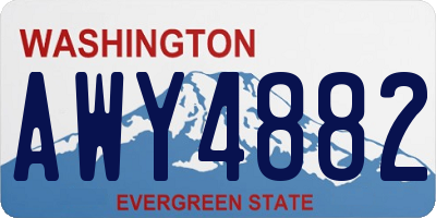 WA license plate AWY4882