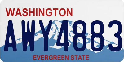 WA license plate AWY4883