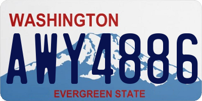 WA license plate AWY4886