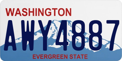 WA license plate AWY4887