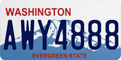 WA license plate AWY4888