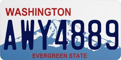 WA license plate AWY4889