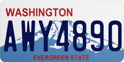 WA license plate AWY4890