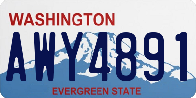 WA license plate AWY4891