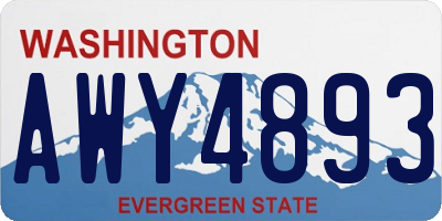 WA license plate AWY4893