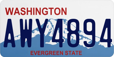WA license plate AWY4894