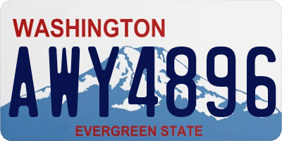 WA license plate AWY4896
