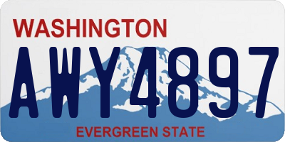 WA license plate AWY4897