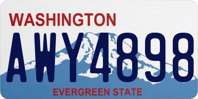 WA license plate AWY4898