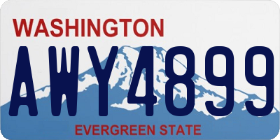 WA license plate AWY4899