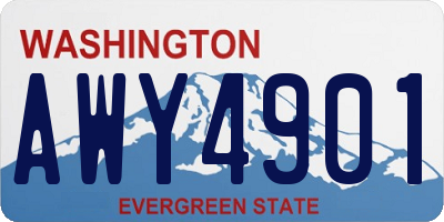 WA license plate AWY4901