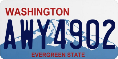 WA license plate AWY4902