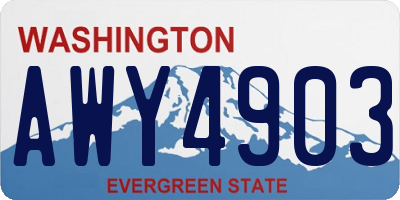 WA license plate AWY4903