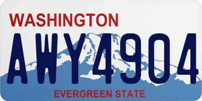 WA license plate AWY4904