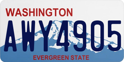 WA license plate AWY4905