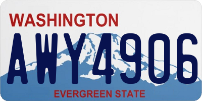 WA license plate AWY4906