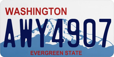 WA license plate AWY4907