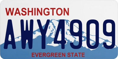 WA license plate AWY4909