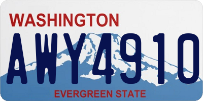 WA license plate AWY4910