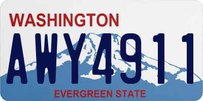 WA license plate AWY4911