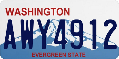 WA license plate AWY4912