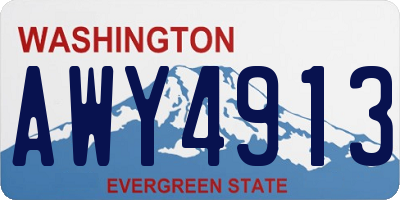 WA license plate AWY4913