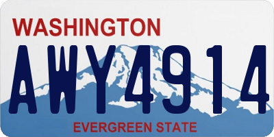 WA license plate AWY4914