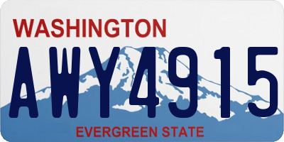 WA license plate AWY4915