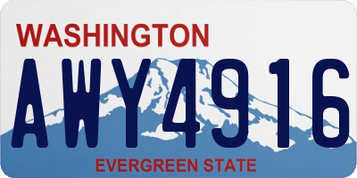 WA license plate AWY4916