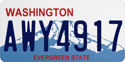 WA license plate AWY4917