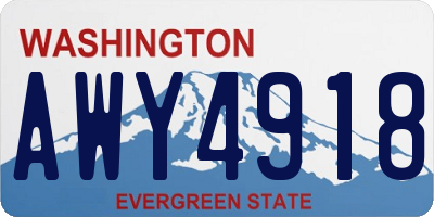 WA license plate AWY4918