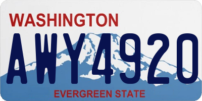WA license plate AWY4920