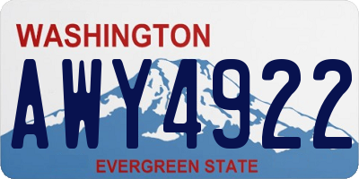 WA license plate AWY4922