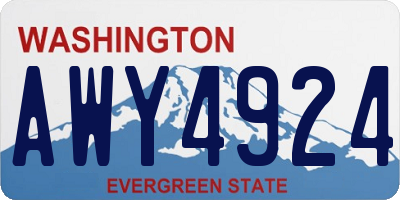 WA license plate AWY4924