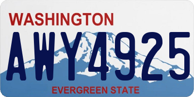 WA license plate AWY4925