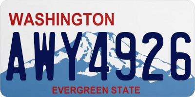 WA license plate AWY4926